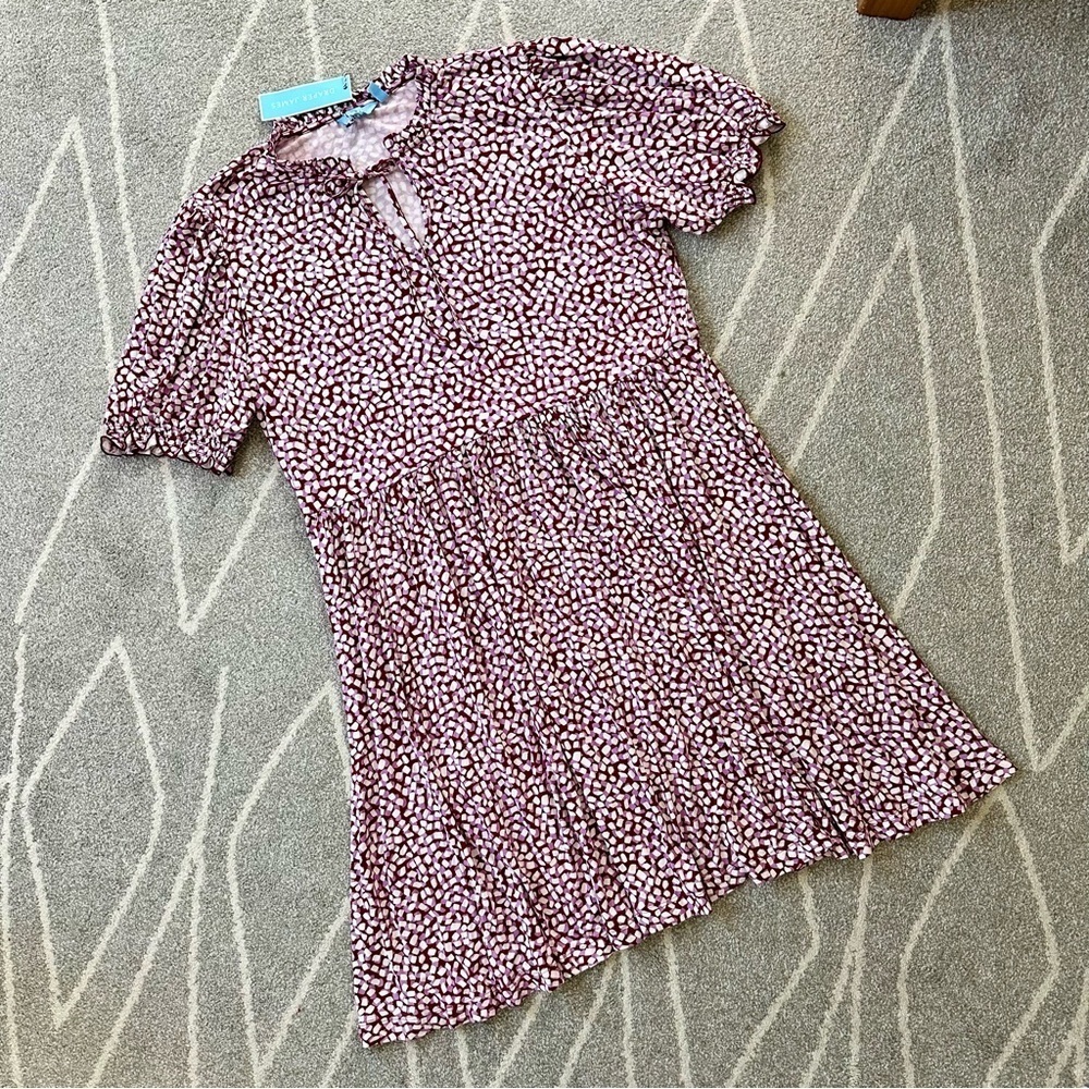 Draper James Purple Patterned Babydoll Dress NWT